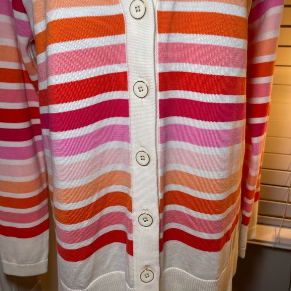 NWOT Women’s Talbots ombré cardigan with gold and pearl buttons - Picture 2 of 10